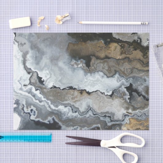 Gray and Brown Fluid Pour Tissuepapier (Craft)