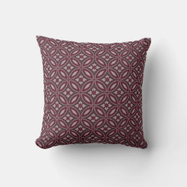 Gray and Burgundy Elegant Floral Tegel Pattern Kussen