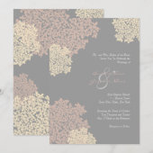 Gray and Cream Queen Anne's Lace Uitnodiging (Voorkant / Achterkant)