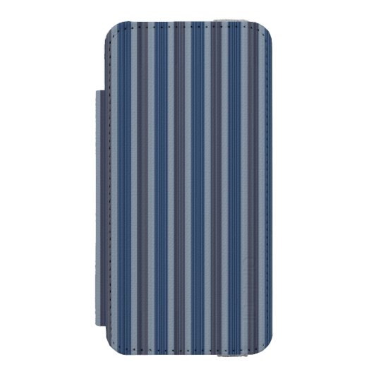 gray and denim pinstripes incipio iPhone portemonnee hoesje (Voorkant Agenda)