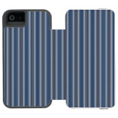 gray and denim pinstripes incipio iPhone portemonnee hoesje (Agenda Open)