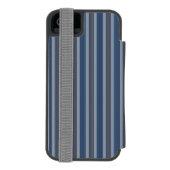 gray and denim pinstripes incipio iPhone portemonnee hoesje (Agenda Achterkant)