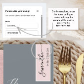 Gray and Dusty Rose Elegant Menu with Guest Name