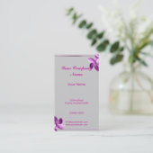 Gray and Eggplant Plumeria Visitekaartje (Staand voorkant)