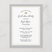Gray and Gold 3 Foto Graduparty Invitation Aankondigingskaart (Voorkant)