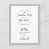 Gray and Gold 3 Foto Graduparty Invitation Aankondigingskaart (Voorkant)