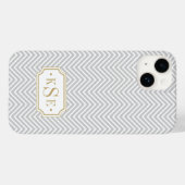 Gray and Gold Elegant Chevron Monogram Case-Mate iPhone Case (Achterkant (horizontaal))