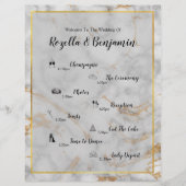 Gray and Gold Marble Agate Elegant Wedding Program (Voorkant)