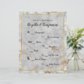Gray and Gold Marble Agate Elegant Wedding Program (Staand voorkant)