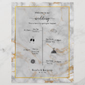 Gray and Gold Marble Agate Elegant Wedding Program (Voorkant)