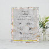 Gray and Gold Marble Agate Elegant Wedding Program (Staand voorkant)