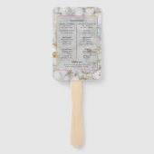 Gray and Gold Marble Agate Elegant Wedding Program Handwaaier (Achterkant)