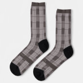 Gray and Grey Plaid, Text on Foot Sokken (Links)