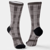 Gray and Grey Plaid, Text on Foot Sokken (Gebogen)