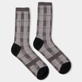 Gray and Grey Plaid, Text on Foot Sokken (Rechts)