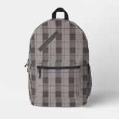 Gray and Grey Plaid, Your Name Bedrukte Rugzak (Voorkant)