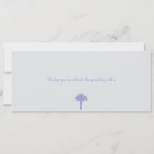 Gray and Lavender Mexico Boarding Pass Wedding Kaart (Achterkant)