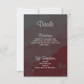 Gray and Maroon Wedding Invitation Details Card Kaart (Voorkant)