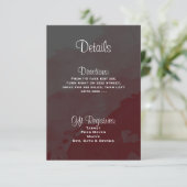 Gray and Maroon Wedding Invitation Details Card Kaart (Staand voorkant)
