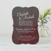 Gray and Maroon Wedding Invitation Kaart (Staand voorkant)