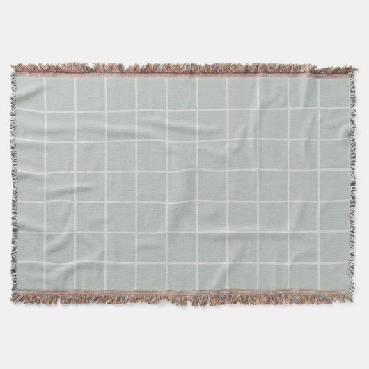 Gray and Off-White Squares patroon Deken (Voorkant)