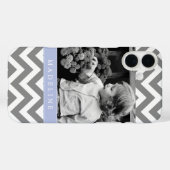 Gray and Periwinkle Zigzags Persoonlijke foto Case-Mate iPhone Case (Achterkant (horizontaal))