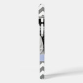 Gray and Periwinkle Zigzags Persoonlijke foto Case-Mate iPhone Case (Achterkant / Links)