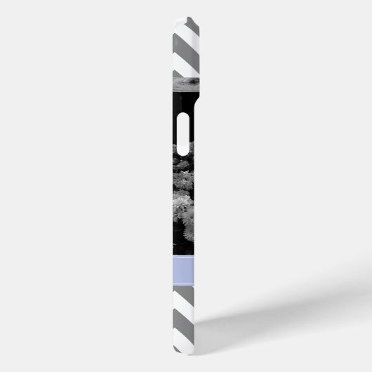 Gray and Periwinkle Zigzags Persoonlijke foto Case-Mate iPhone Case (Achterkant / Rechts)