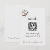 Gray and Pink Bells Details Insert for Invitation Informatiekaartje (Voorkant / Achterkant)