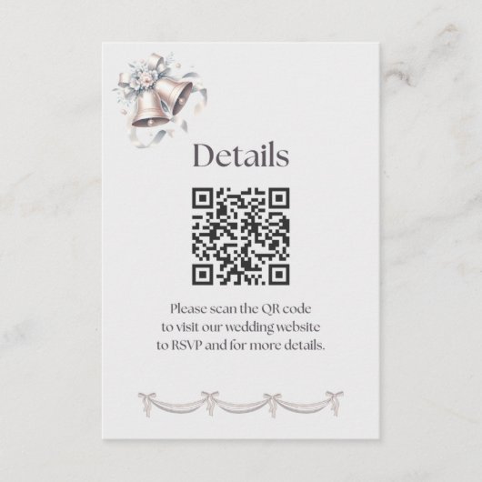 Gray and Pink Bells Details Insert for Invitation Informatiekaartje (Voorkant)