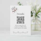 Gray and Pink Bells Details Insert for Invitation Informatiekaartje (Staand voorkant)