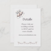 Gray and Pink Bells Details Insert for Invitation Informatiekaartje (Voorkant / Achterkant)