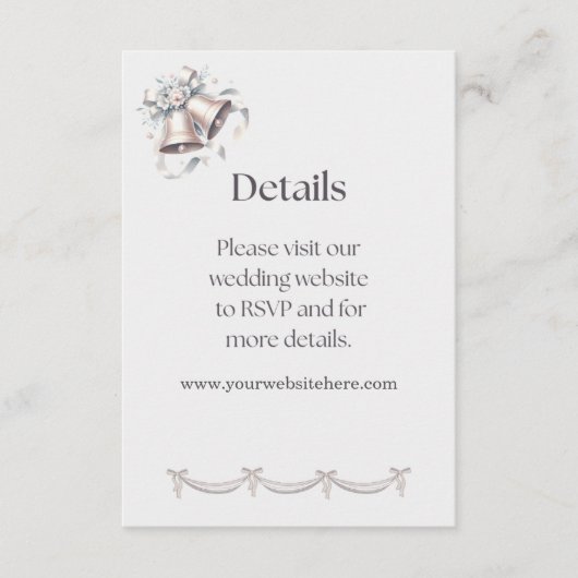 Gray and Pink Bells Details Insert for Invitation Informatiekaartje (Voorkant)