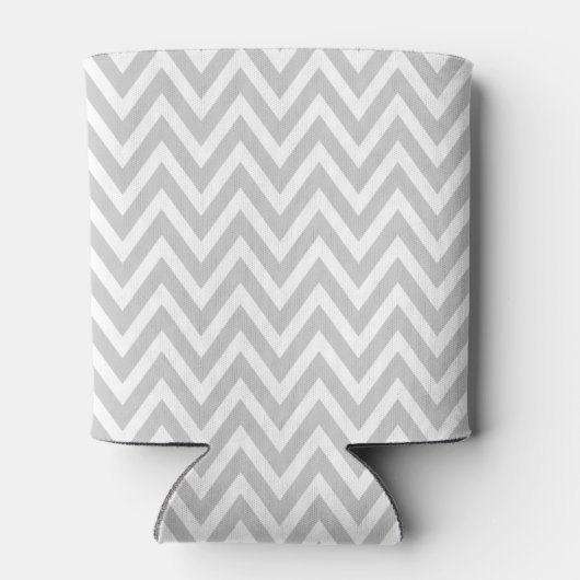 Gray and Pink Chevron Monogram Blikjeskoeler (Achterkant)