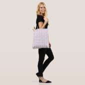 Gray and Pink Hearts Pattern Love Print Valentine Tote Bag (Op model)