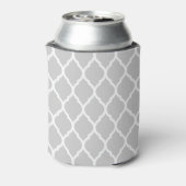 Gray and Pink Moroccan Quatrefoil Monogram Blikjeskoeler (Blikje Achterkant)