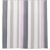 Gray and pink vertical stripes. douchegordijn (Voorkant)