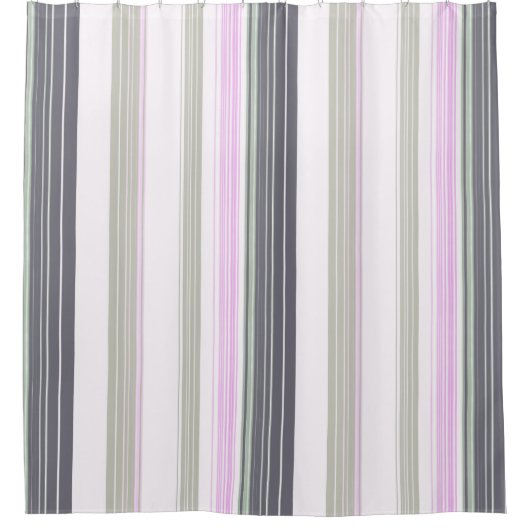 Gray and pink vertical stripes. douchegordijn (Voorkant)
