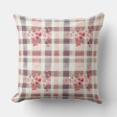 Gray and Red Gingham Hearts Double Sided Kussen (Voorkant)