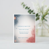 Gray and Rose Outer Space Response Card RSVP Kaartje (Staand voorkant)