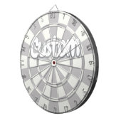 Gray And White Add Personal Text Dartbord (Voorkant Rechts)