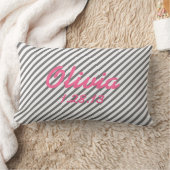 Gray and White Birth Date Nursery Pillow Kussen (Deken)