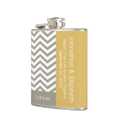 Gray and White Chevron Chic Commemorative Wedding Heupfles (Links)