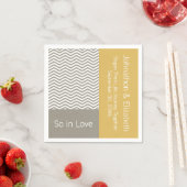 Gray and White Chevron Chic Commemorative Wedding Servet (Insitu)