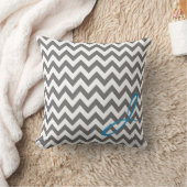 Gray and White Chevron Monogram Nursery Pillow Kussen (Deken)