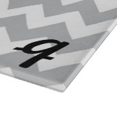 Gray and White Chevron Stripe Monogram Snijplank (Hoek)