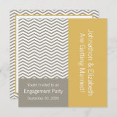 Gray and White Chevron Wedding Party Kaart (Voorkant / Achterkant)