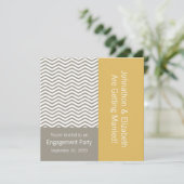 Gray and White Chevron Wedding Party Kaart (Staand voorkant)
