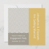 Gray and White Chevron Wedding Party Kaart (Voorkant)