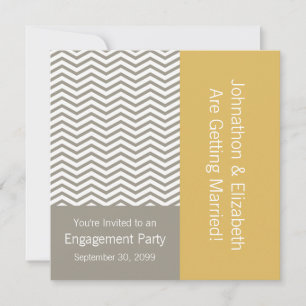 Gray and White Chevron Wedding Party Kaart